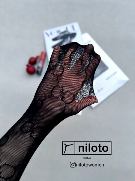 جوراب شلواری توری طرحدار