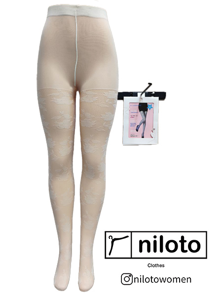 جوراب شلواری توری گیپور طرح گل